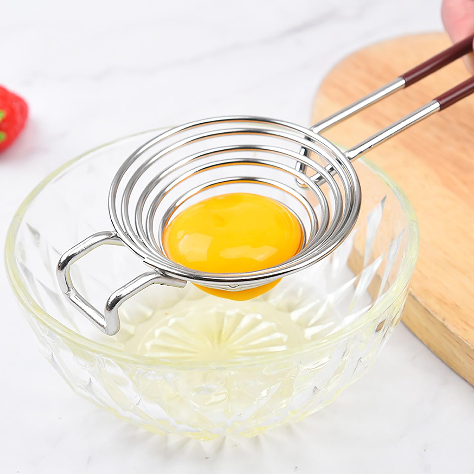 Separador de yemas de Huevo,Separador de Claras de Huevo Separador de Huevos de Acero Inoxidable con Asas para herramienta de cocina Separador de utensilios de cocina