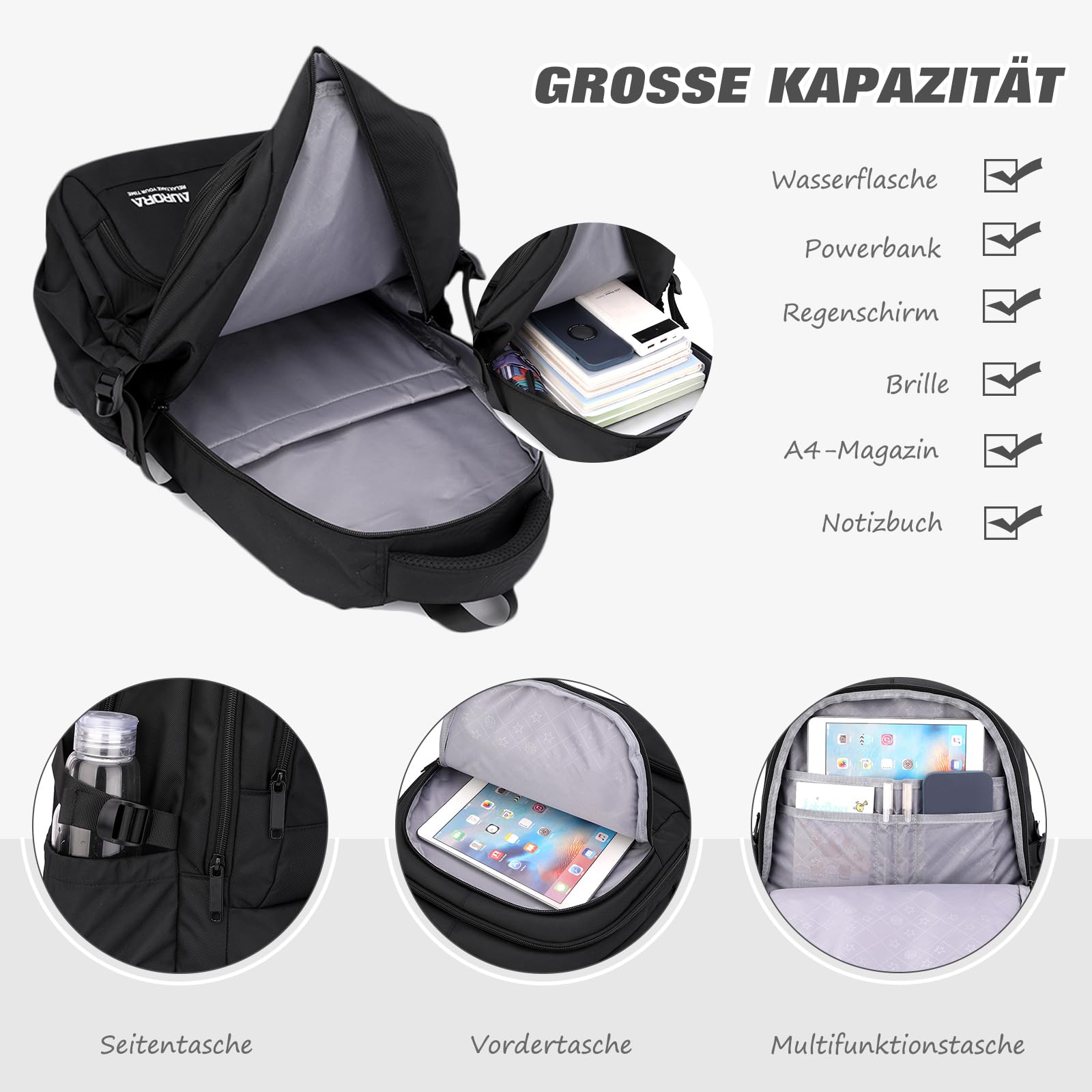 FANDARE Jungen Rucksack Leichter Schulrucksack Wasserdichter Laptop Tagesrucksäcke Schulranzen mit verstellbaren Trägern & gepolsterter Griff für Grundschule, Gymnasium, Universität, Bibliothek