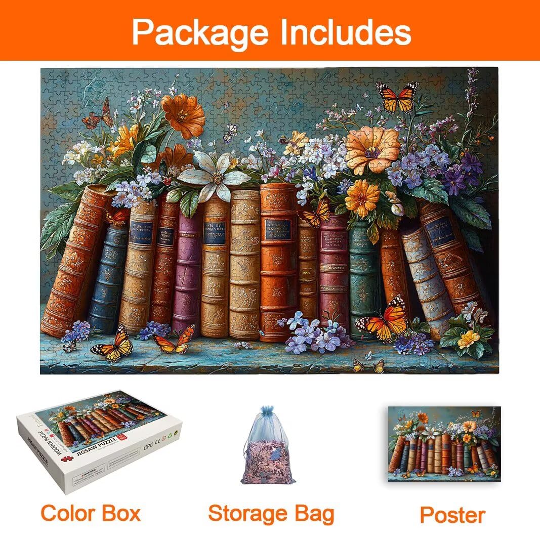 Puzzle Libro, Puzzle 2000 Pezzi Adulti per Decor, Regalo Donna/Uomo -9010