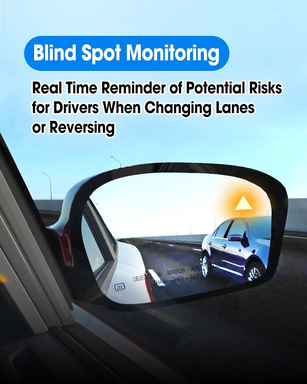 Passenger Side Heated Mirror Replace 68318282AA Fit for Chrysler Pacifica 2017-2024 Voyager 2020-2024, Right Side Power Exterior Rear View Mirror Glass with Blind Spot & Backing Plate, 2 Pin