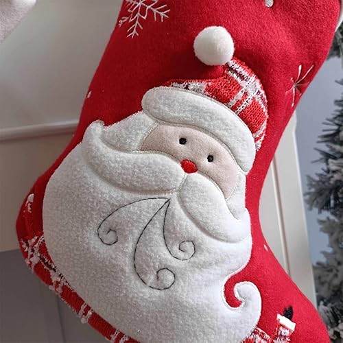 Miniatura 5 de Personalized Christmas Stocking - Embroidered with Name - Customized Holiday Family Set (Santa)