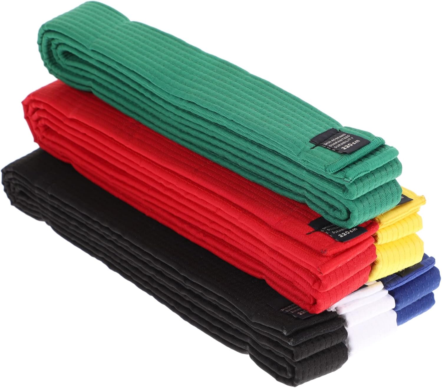 POPETPOP 6pcs Multicolor Cotton Karate Belts Martial Arts Waist Wraps Lightweight Breathable for Adults Training Taekwondo Jujitsu Uniform Accessories