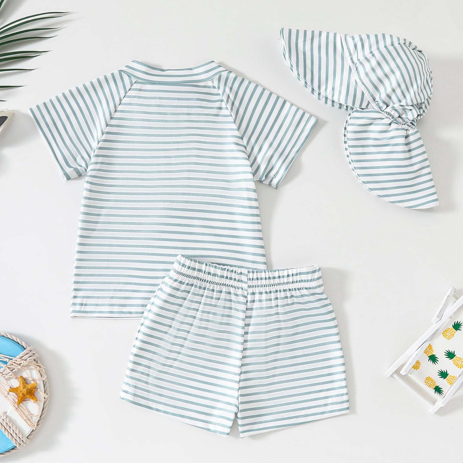 Maillot de bain 3 pièces pour tout-petits et bébés, manches longues, UPF 50+, design de dessin animé, maillot de bain mignon pour tout-petits, enfants, étudiants, avec