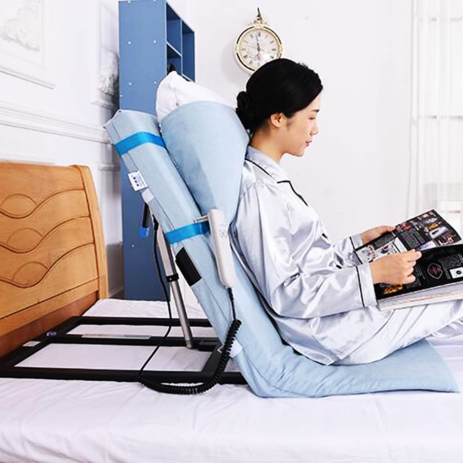 Schienale del Letto di Sollevamento Elettrico con Telecomando per Il paziente Regolabile Power Sit-up Back Stand Assist Aid Medical Pillow Lifter per Anziani disabili