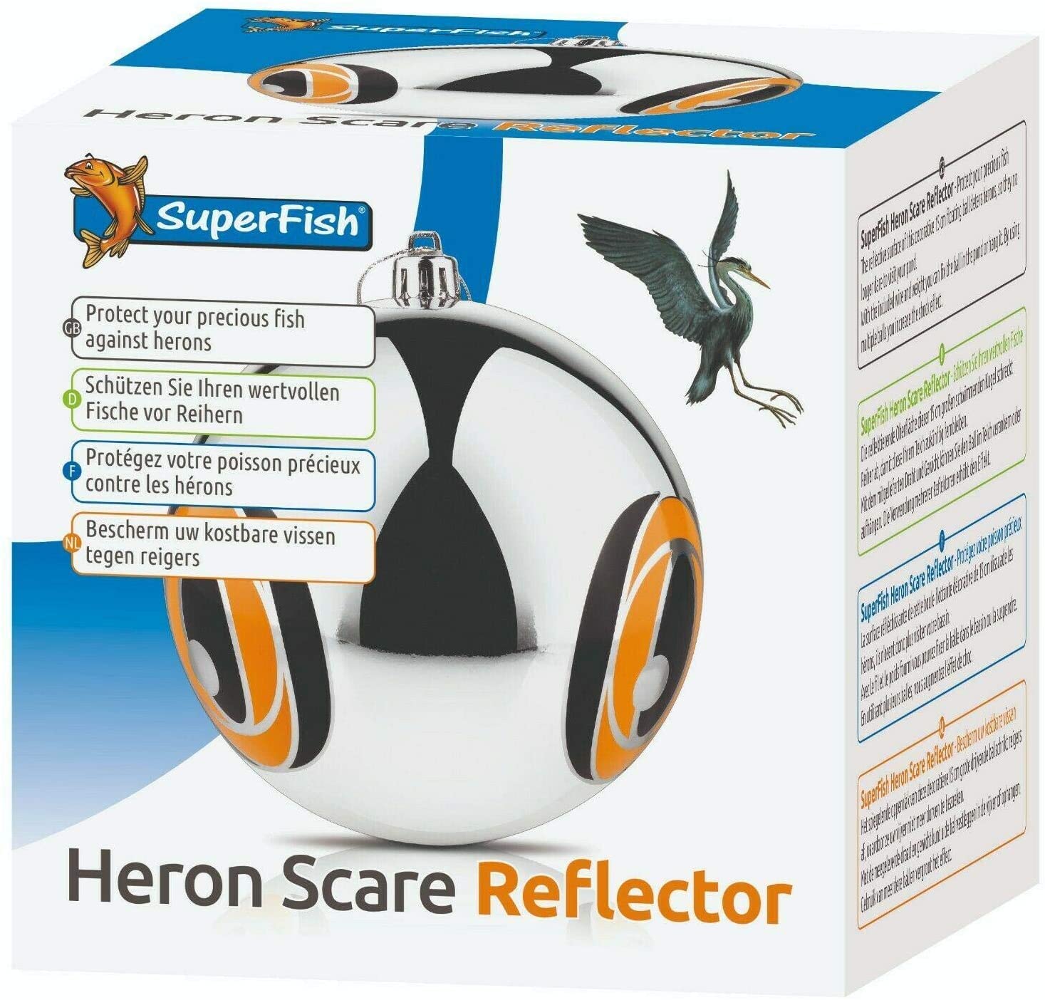 Superfish SCACCIA AIRONI Riflettente per Carpe Koi Pesci Rossi LAGHETTO