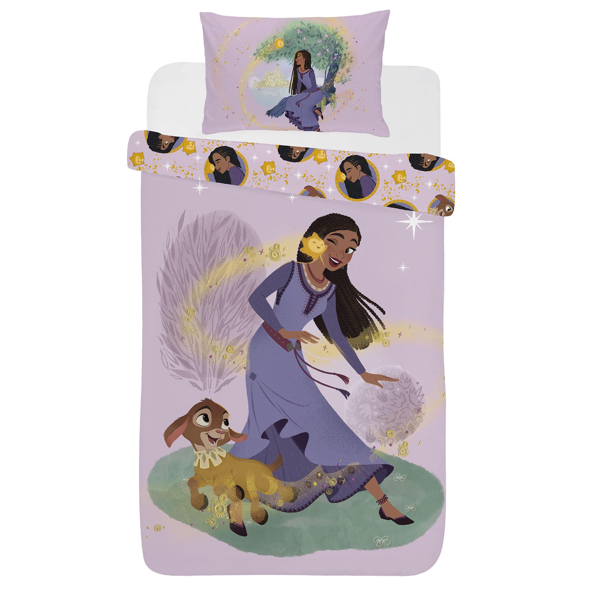 Coco Moon Disney Wish Fairy Tale Reversible Single Duvet Cover Set, Multicolor - Image 3