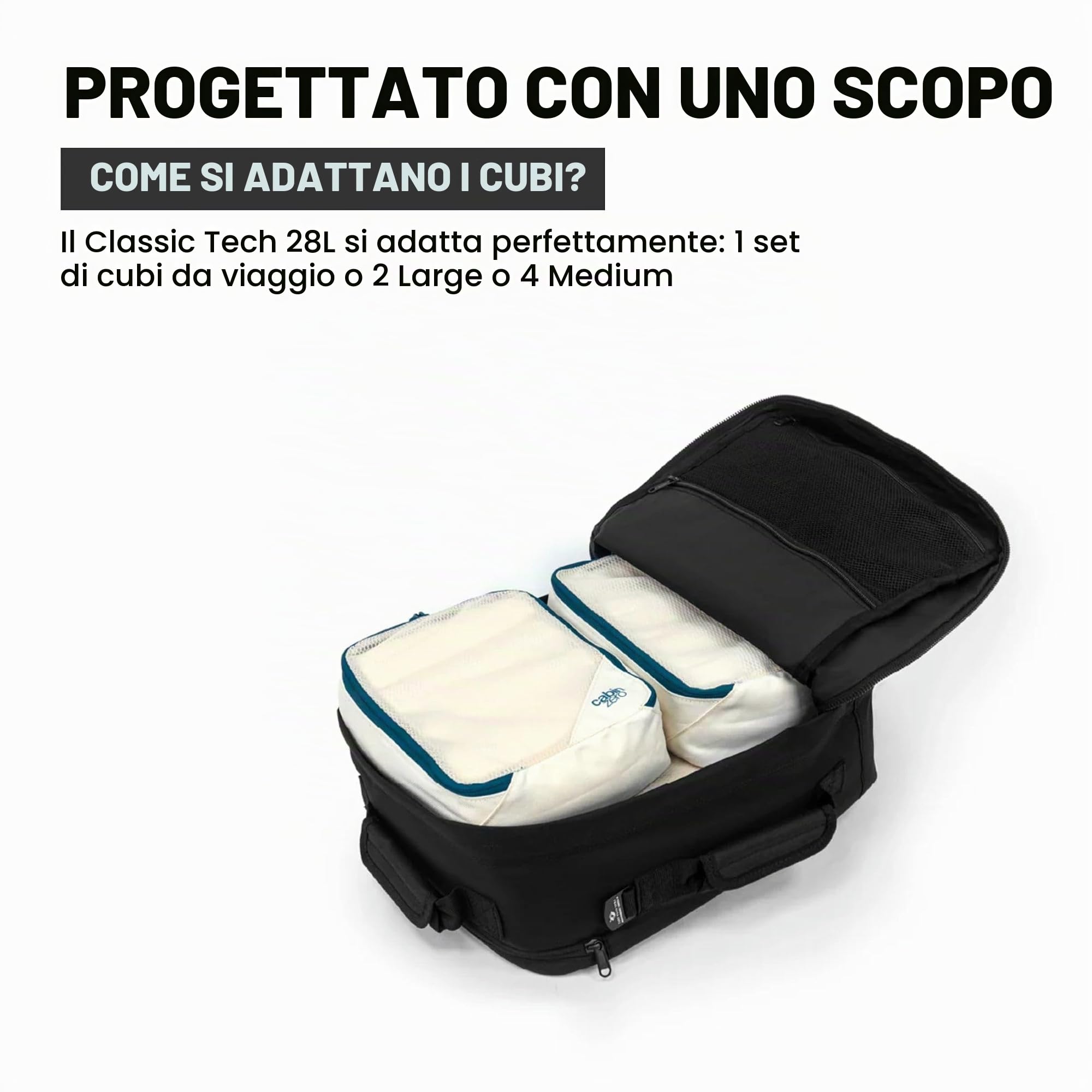 Cabinzero - Cabinzero 'Classic 28l Tech' Ultra Light Cabin Bag With Luggage Trackers., Zaino Unisex - Adulto