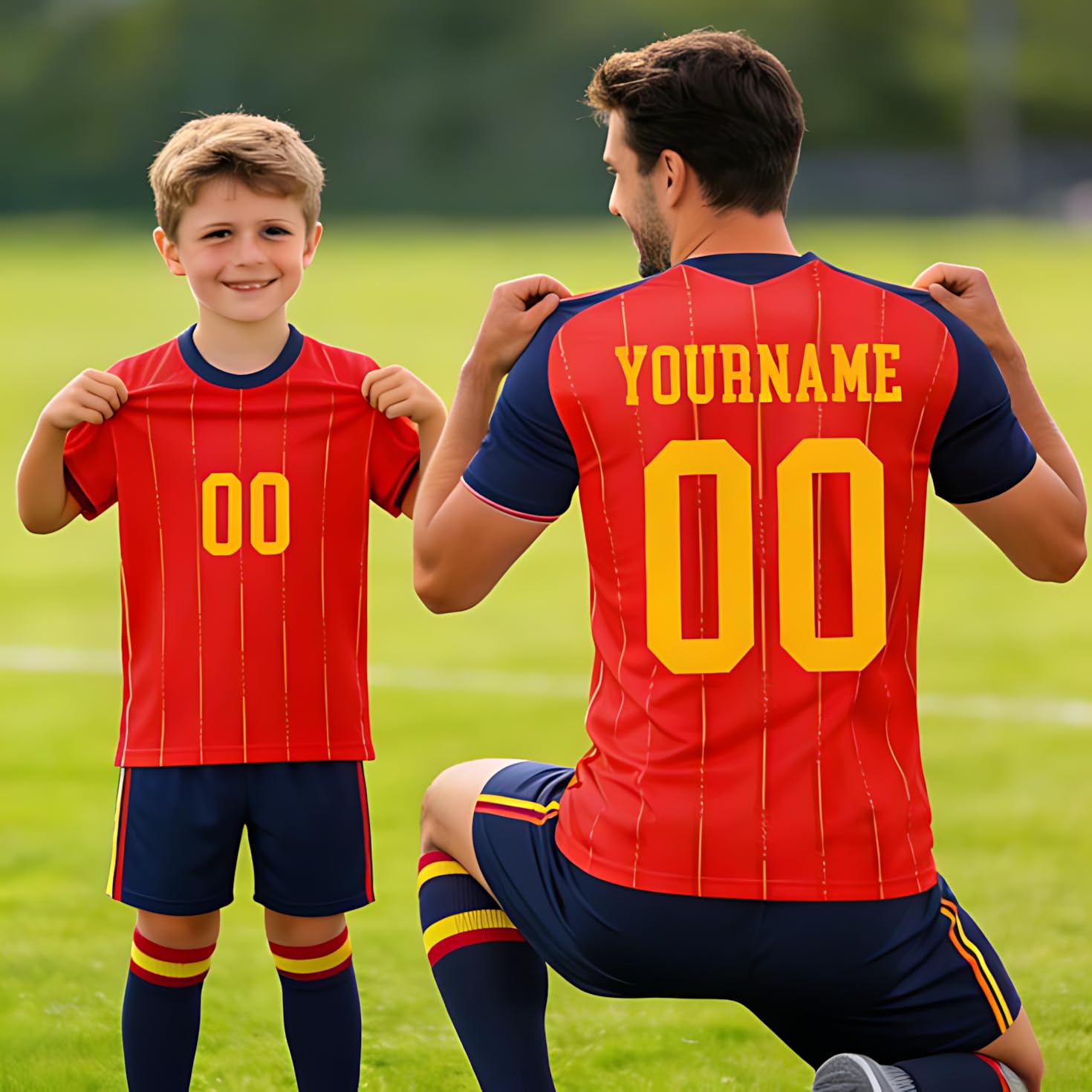 2026 Personalizada Equipacion Futbol Camiseta Fútbol Niño/Adulto con Nombre/Número, Set Completo 3 Piezas Camisetas y Shorts y Calcetines para Entrenamientos, Eventos de Equipo, Regalo de Aficionados — view 3