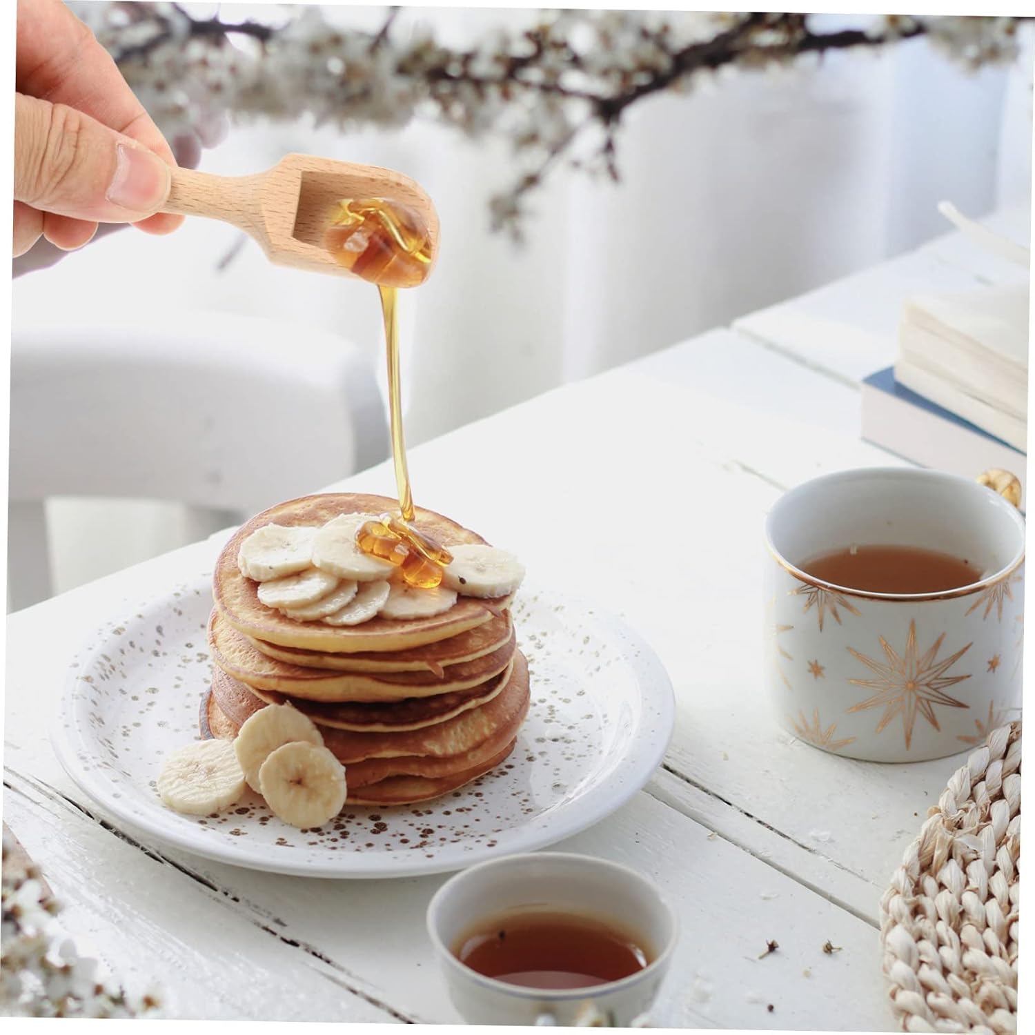 4pcs Spoon Accessory Tea Scoop for Loose Tea Spice Spoons Wooden Scoop