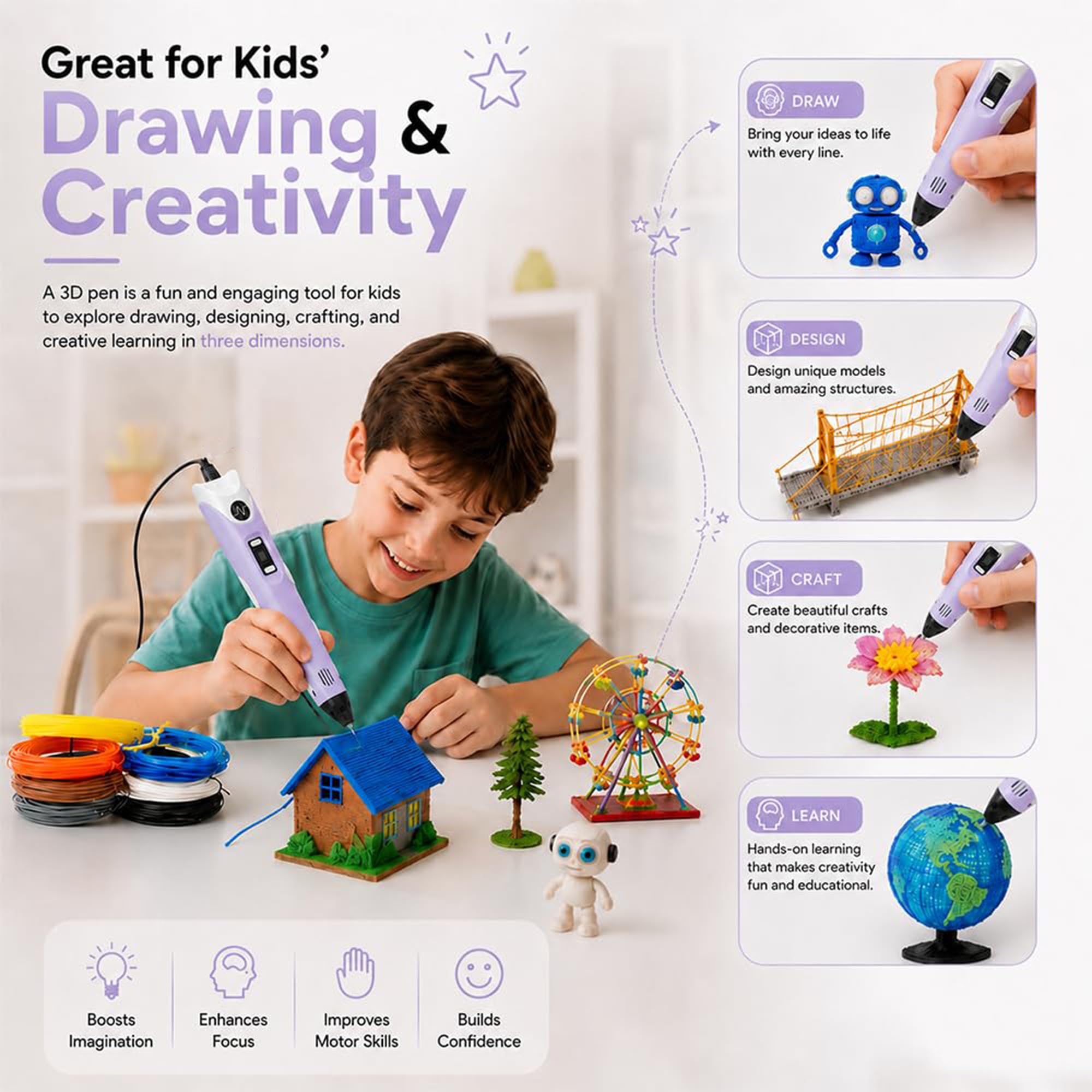 NFIL3D 3D Pen - Kids & Adults Starter Kit -6 NFIL3D 3D Pen - Kids & Adults Starter Kit -6