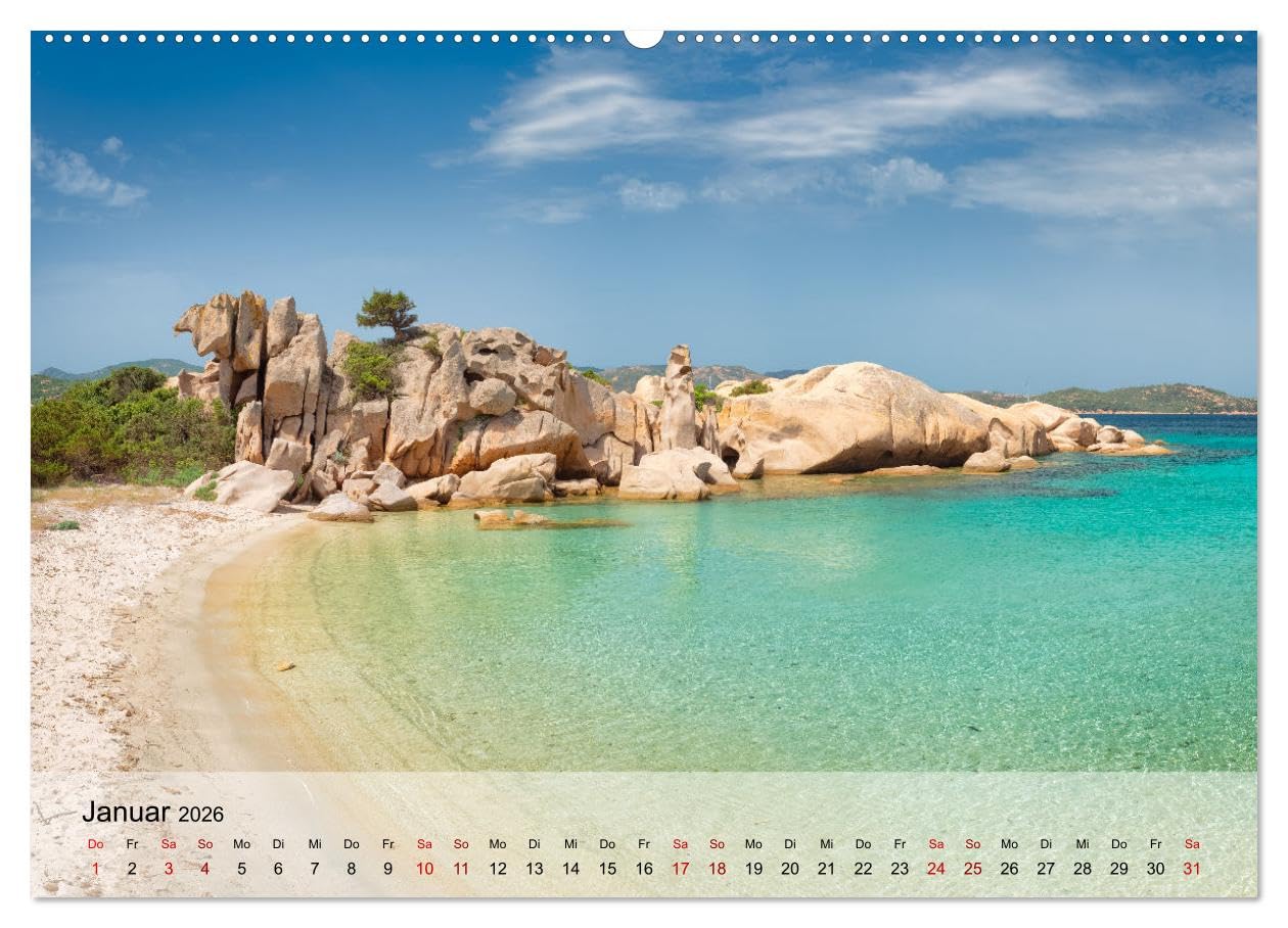 Wunderbares Sardinien (Wandkalender 2026 DIN A2 quer), CALVENDO Monatskalender: Die wunderschönen Strände Sardiniens (CALVENDO Orte)