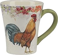 Vista 3 de Certified International Floral Rooster 20 oz. Mugs, Set of 4 Assorted Designs