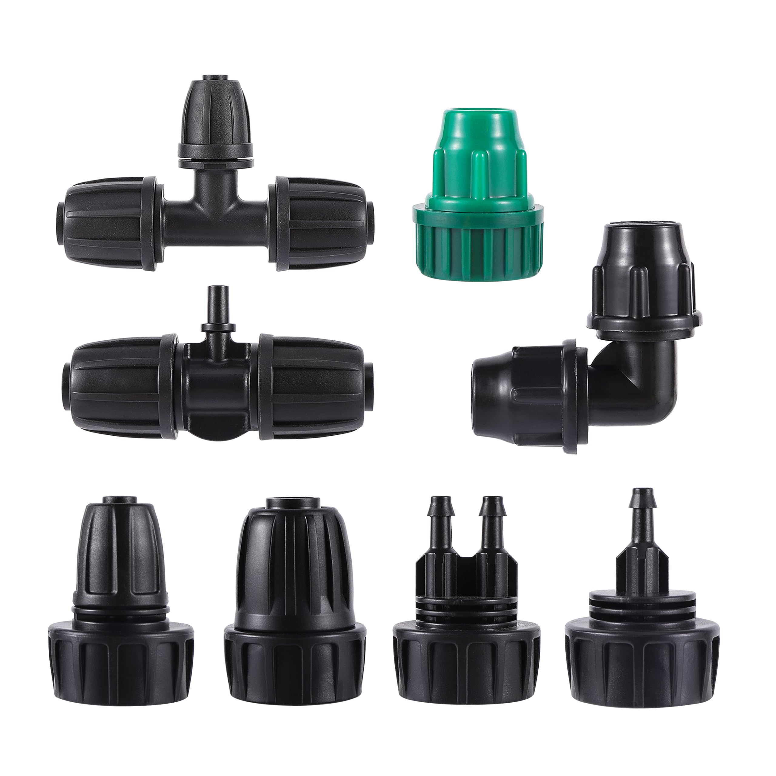AUOQKQUT 2pcs 3/4 Inch Faucet 8/11mm Locking 3 Way T-Type Drip Hose Connection Fitting for Irrigation Spray Cooling System(2186) AUOQKQUT