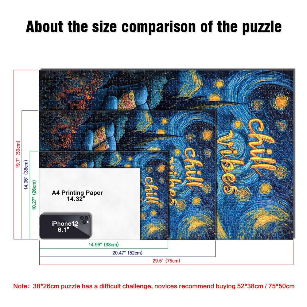 Puzzles pour Adolescents de 2000 pièces Ambiance relaxante de Nuit étoilée Jeu de Quiz est idéal comme Cadeau pour Toute la Famille 70x100cm