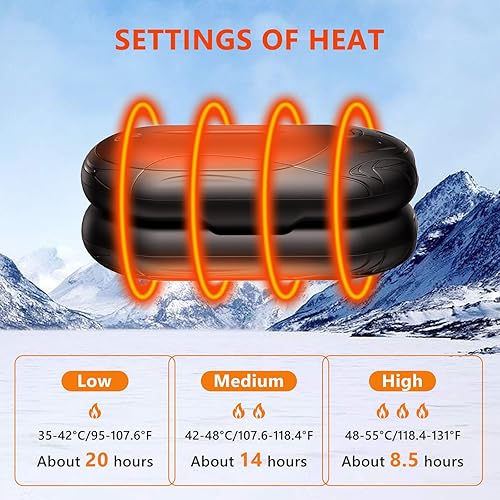 Miniatura 3 de Rechargeable 6000mAh Pocket Hand Warmers - 20Hr Heating, Portable for Outdoor Sports, Camping, Hunting - Warm Gifts for Men, Women