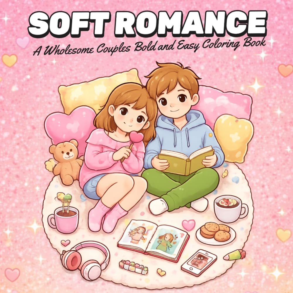 Soft Romance: A Wholesome Couples Bold and Easy Coloring Book with Gentle Love Scenes, Cozy Moments, and Simple Line Art Designs for Relaxation, Calm Coloring, and Stress Relief