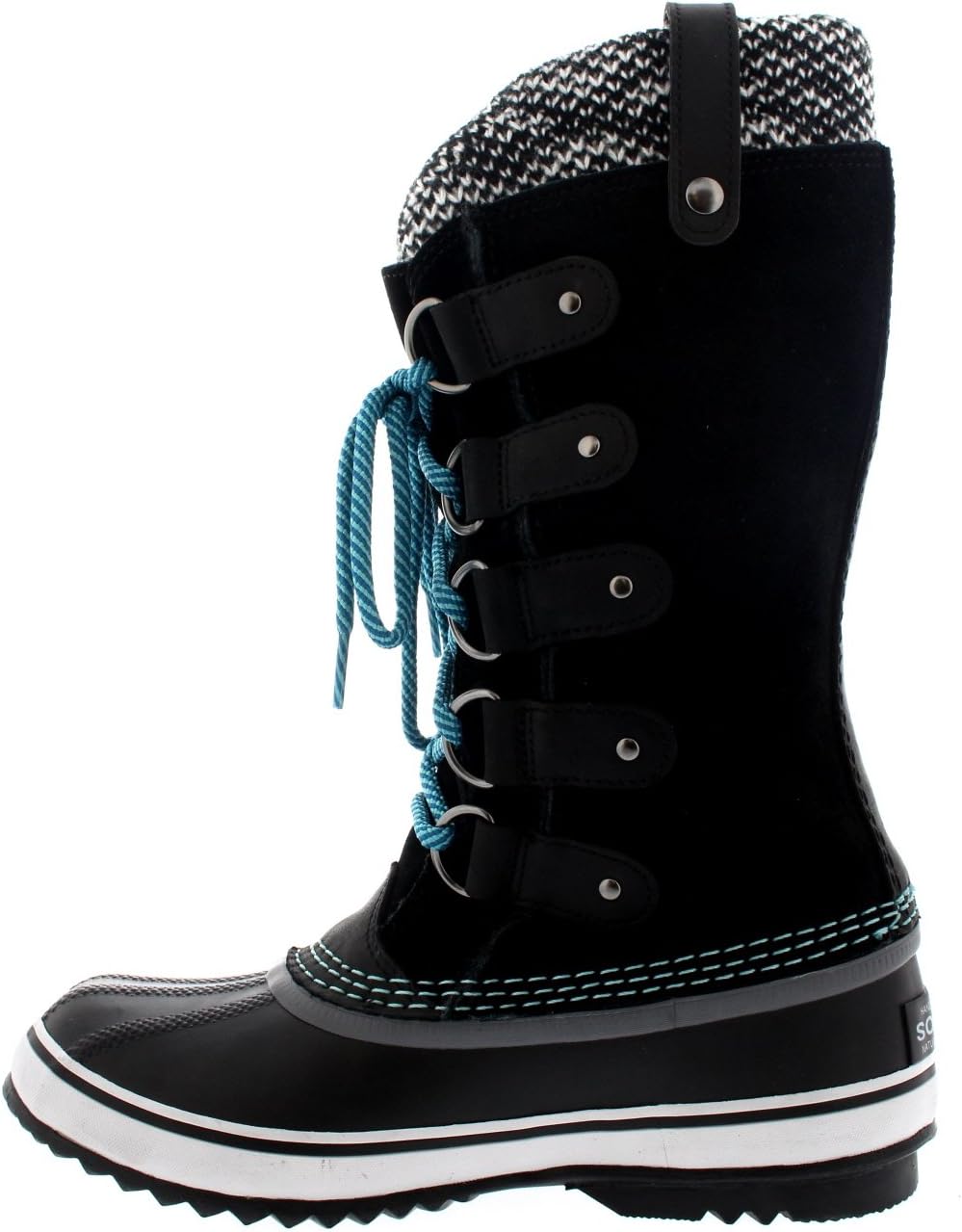 Sorel Womens Joan Of Arctic Knit Duck Rain Winter Mid Calf Snow Boots - Black - 5-36