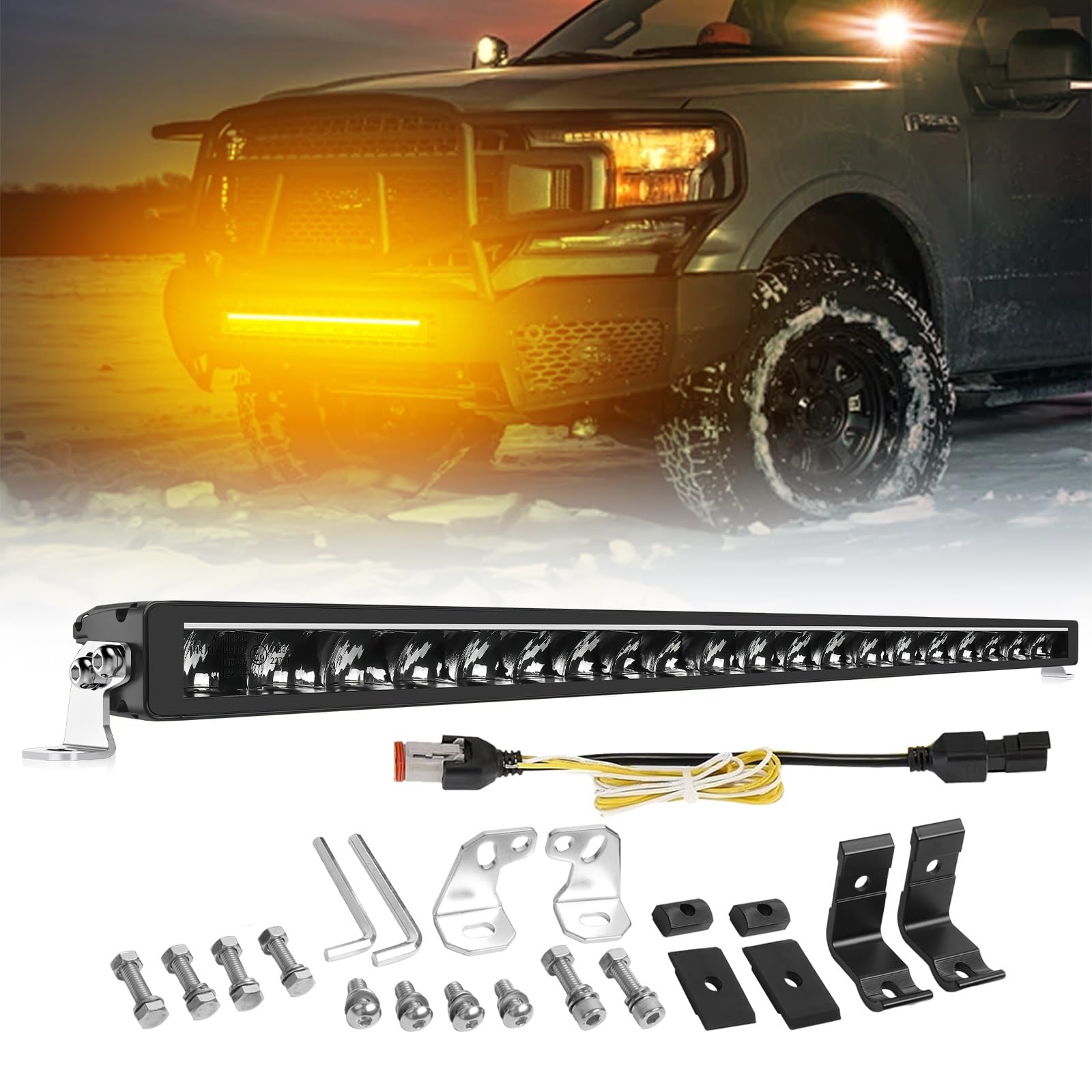 SKYWORLD 42 Pouces 540W Triple rangée 7D LED Barre Lumineuse de Travail avec connecteur DT Kit de Faisceau de câbles pour la Conduite de véhicules Tout-Terrain 4x4 Atvs Utvs antibrouillard SKYWORLD 42 Pouces 540W Triple rangée 7D LED Barre Lumineuse de Travail avec connecteur DT Kit de Faisceau de câbles pour la Conduite de véhicules Tout-Terrain 4x4 Atvs Utvs antibrouillard