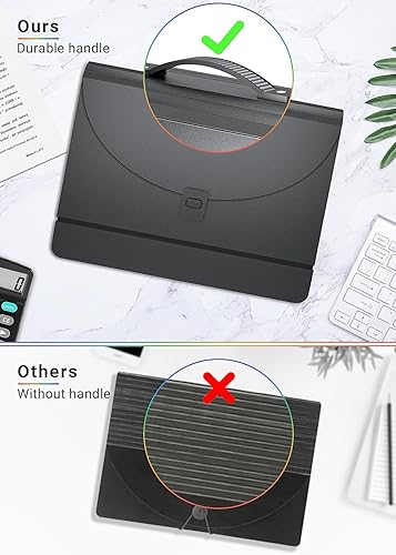 Miniatura 4 de Vanulee Organizador de archivos de acordeón, carpeta de archivos expansible, caja de archivos con 13 bolsillos expandibles, perfecta para soporte de