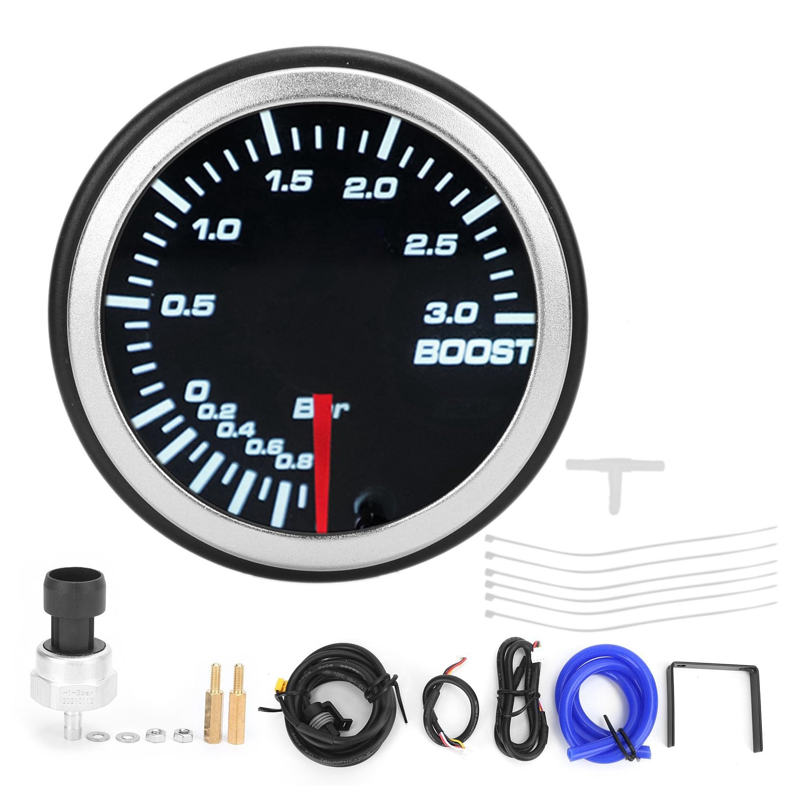 Wskaźnik Doładowania Turbo, 52mm Wskaźnik Doładowania 12 V z Czujnikiem do Uniwersalnego Samochodu 12 V