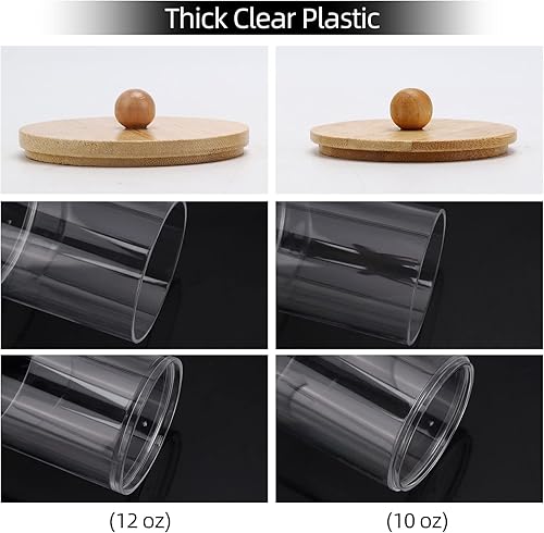 Miniatura 6 de Tbestmax Qtip - Paquete de 4 recipientes dispensadores de bolas de algodón, hisopo de algodón, hilo dental, tarros de plástico transparente de 12