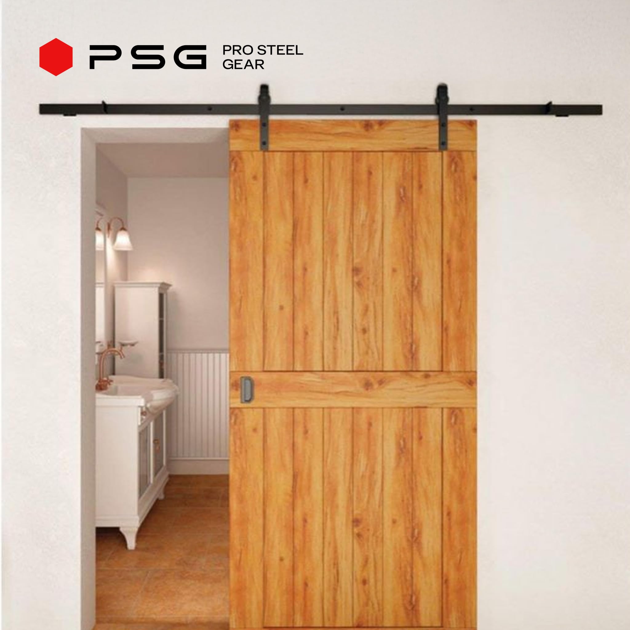 PSG System drzwi przesuwnych ATEST DO 250KG LOFT SZYNA 2m 200cm ZESTAW RETRO