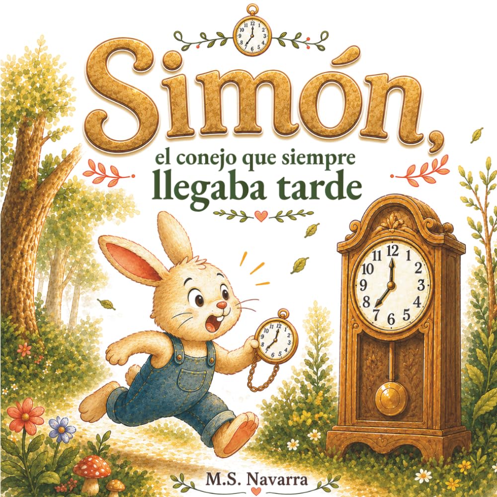 Simón, el conejo que siempre llegaba tarde: Un cuento infantil ilustrado en español con valores para primeros lectores (Colección Infantil Casa Navarra)