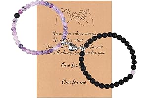2 PCS Magnetic Couples Bracelets for Women Men, Natural Stone Stone Beads...