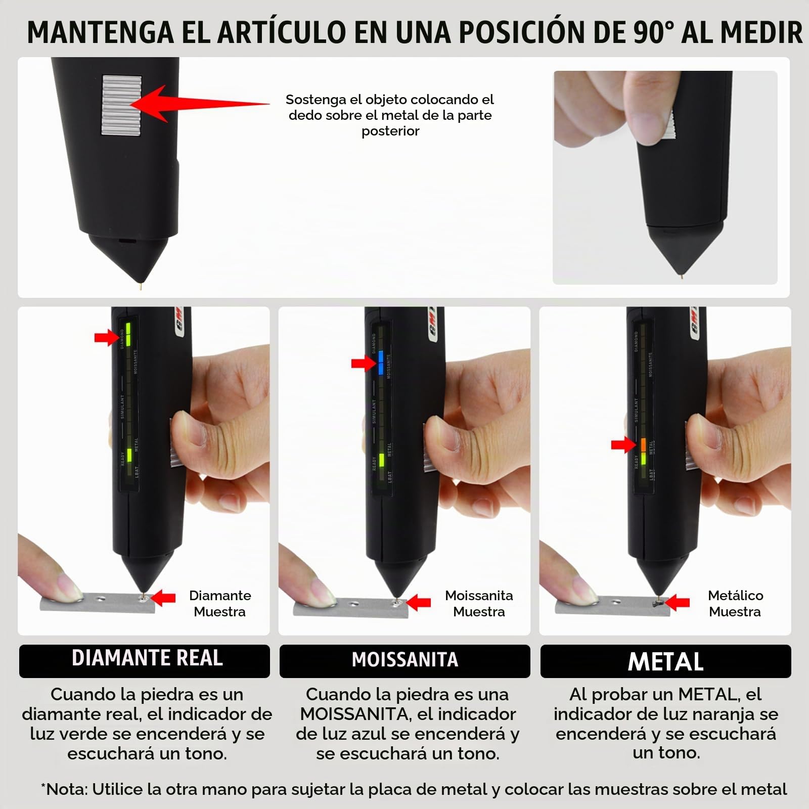 Kit de Herramientas de Selección de Probador de Joyas de Gemas Combinadas de 2 Puntos Para Profesionales, Selector de Joyas, Diamantes, Moissanita, Metal, Piedras Preciosas, Selector Novato