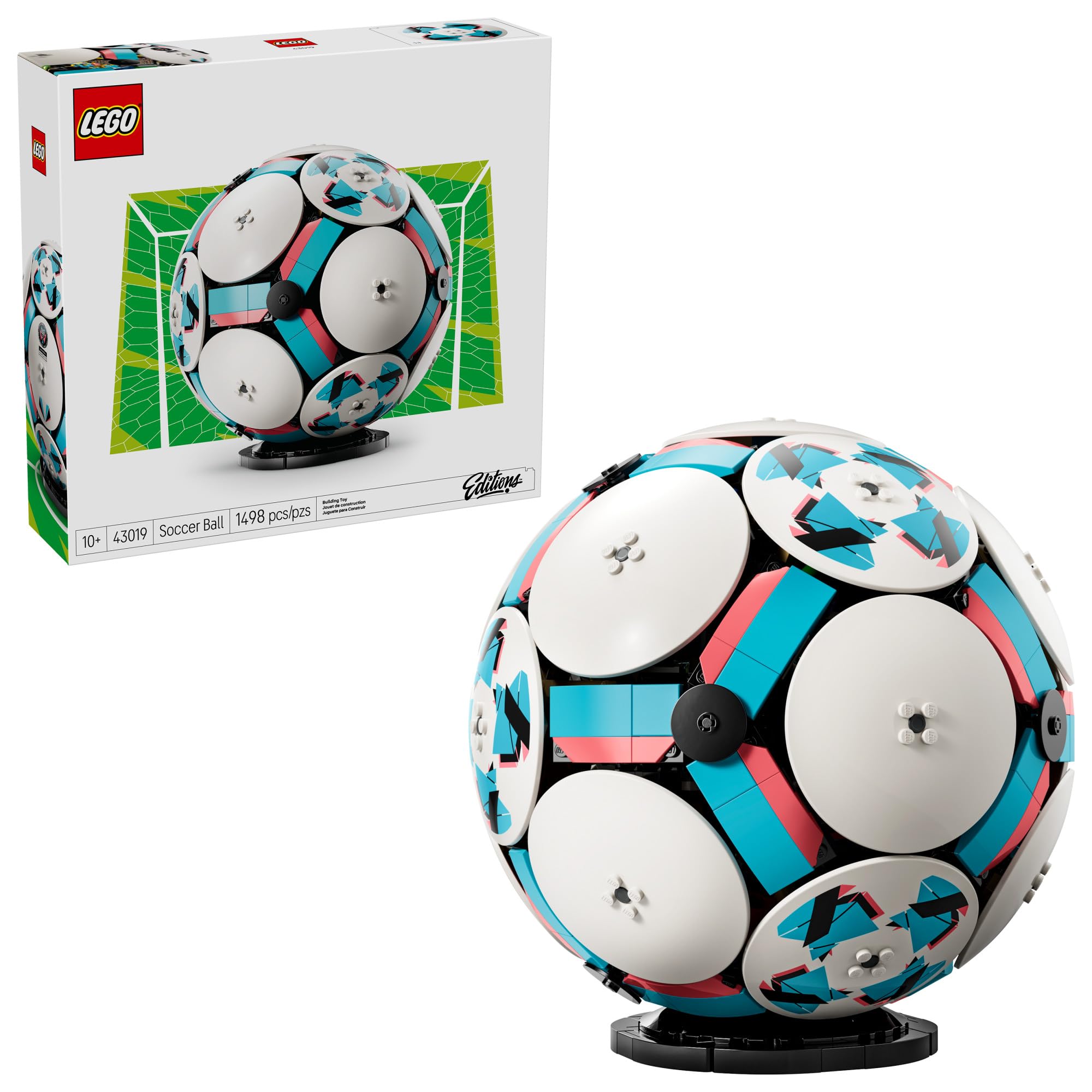 Photo 1 of LEGO Editions Soccer Ball - Building Toy for Kids - Collectible Sports Decor for Boys & Girls, Ages 10+ - Includes Micro Stadium - Gift Idea for Birthdays - 43019