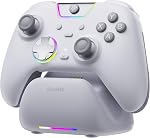 EasySMX X05Pro Wireless PC Gaming Controller with Smart Charging Dock – Full Quiet Buttons, Dual-Stage Linear Triggers, 8-Way D-Pad, Programmable Buttons, Hall Effect Joysticks, 1000mAh Long Battery Life, 1000Hz Polling Rate, Compatible with PC/Switc