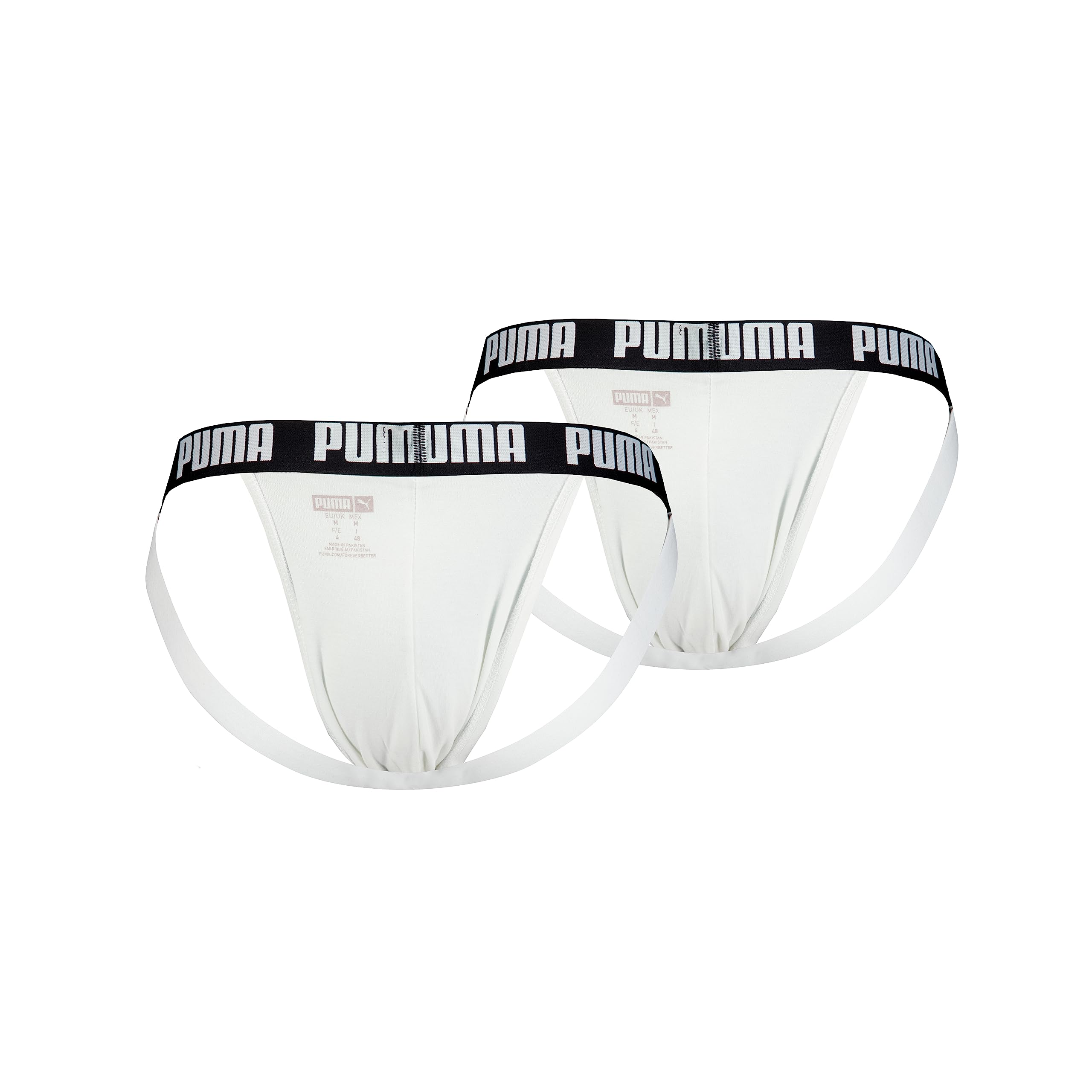 PUMA Męski pasek Jockstrap (2 sztuki), biały, M