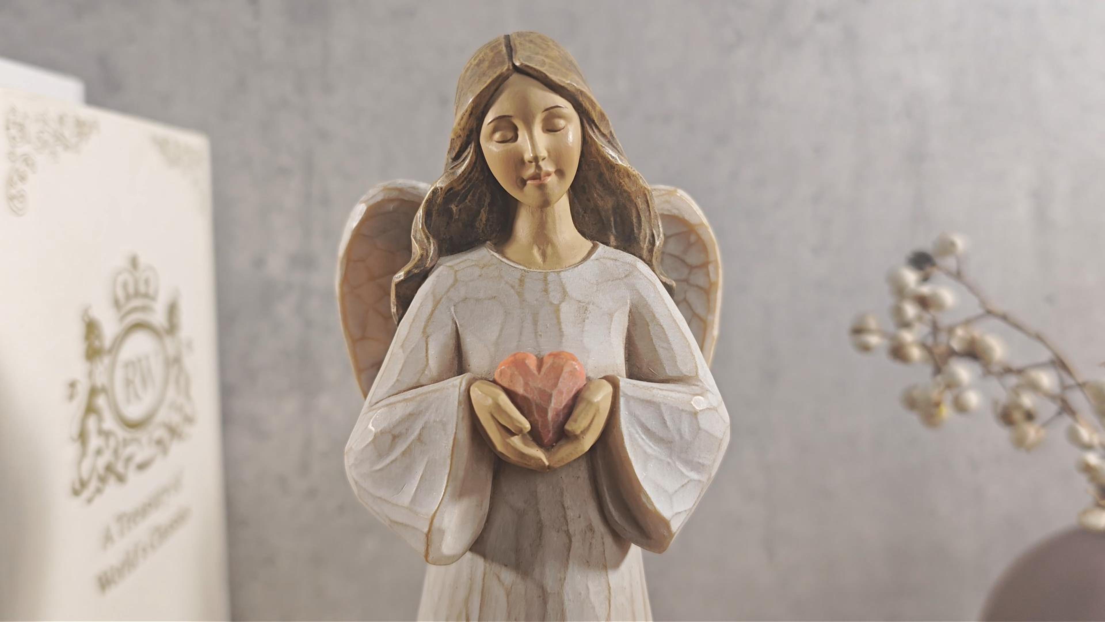 Figura Ángel Guardián Decorativa de Resina 8.2 in miniatura 7
