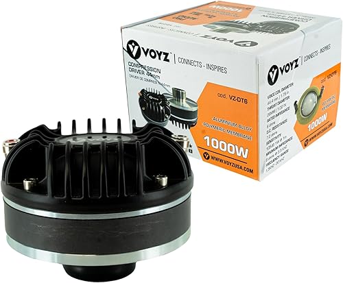 Miniatura 5 de VOYZ Controlador de compresión de garganta con bobina de voz de titanio de 2 pulgadas, 1500 vatios, potencia máxima, 8 ohmios, 103 dB,