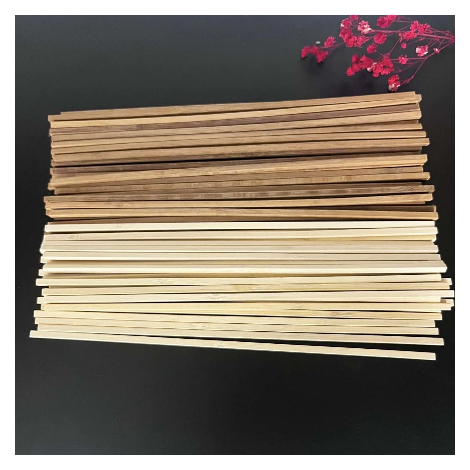 Tiges Lisses en Bois, bâtons de Bambou, Paquet Multicolore 50 1/6x12 Pouces for l'artisanat