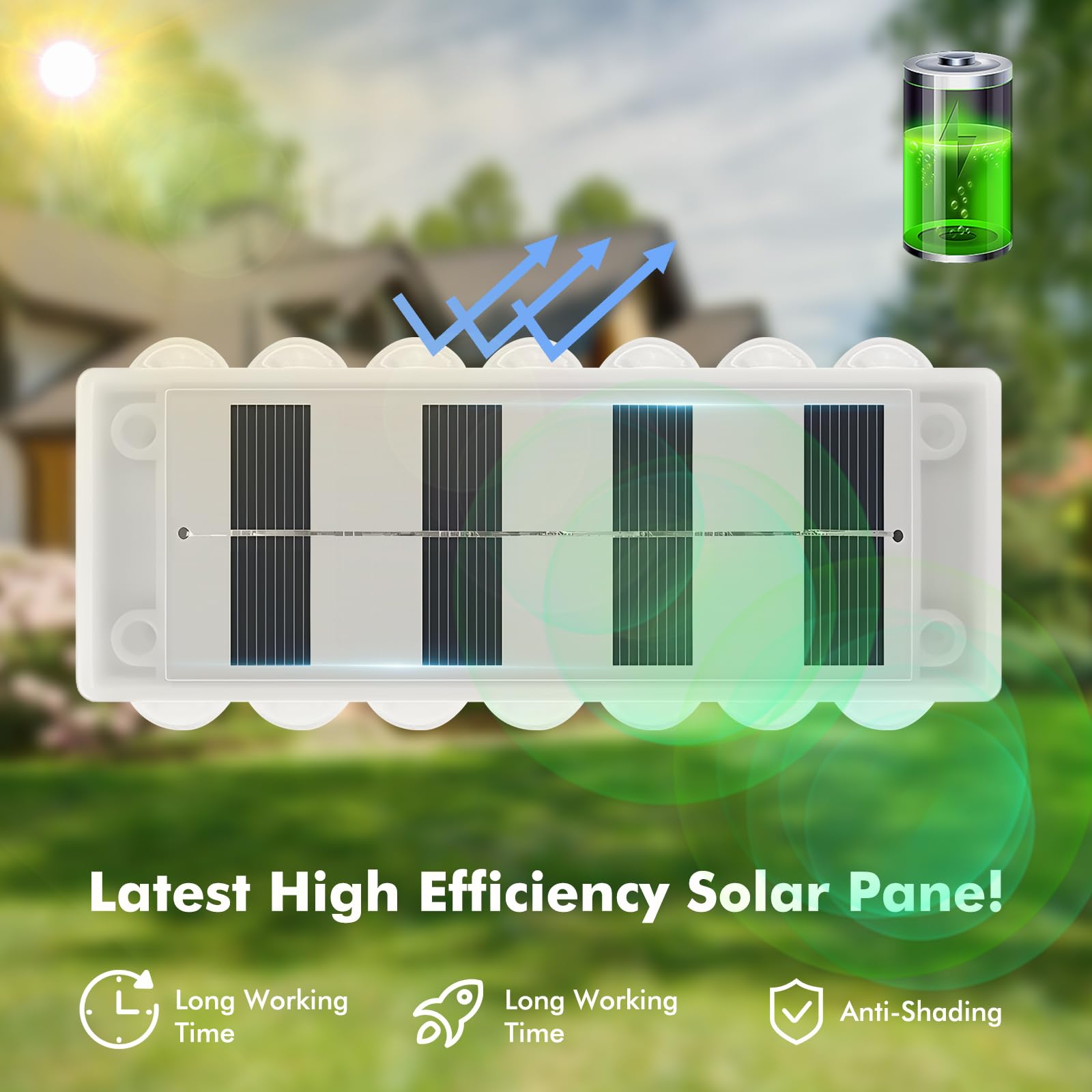 ALLOMN 4 Pack Solar Wall Lights Outdoor Garden - Image 3