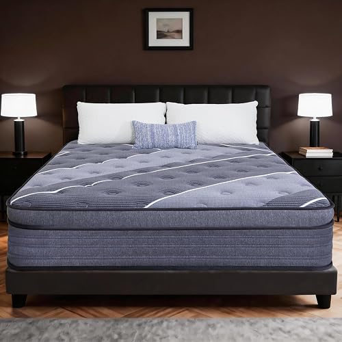 King Mattress 12 Inch - Hotel Style Luxury Hybrid Mattress in a Box, Cooling Gel Memory Foam & Pocket Coils, Medium Firm, Motion Isolation & Zoned Support, 365-Night Trial & 10-Year Warranty