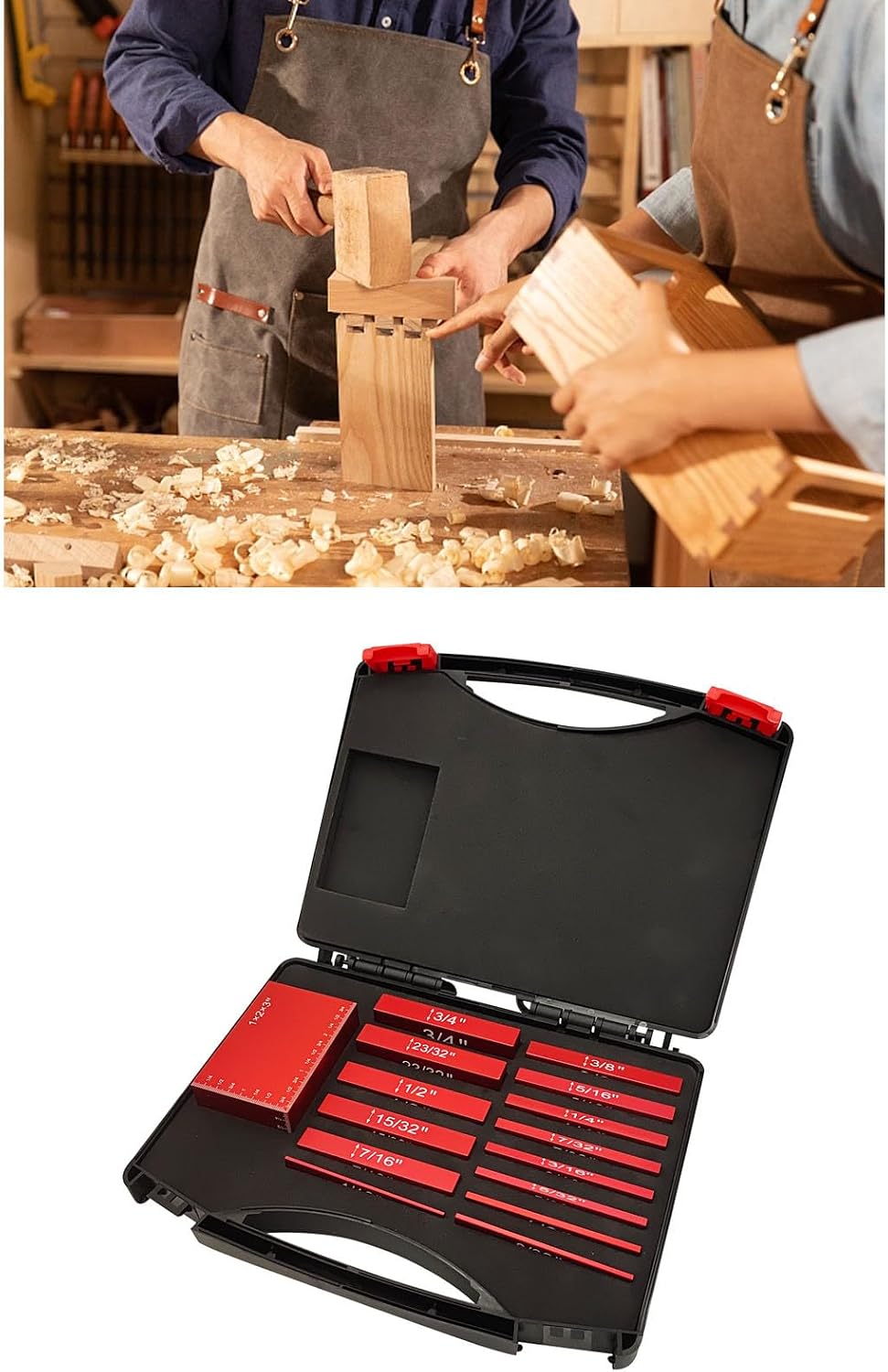 Thereisno Setup Blocks Height Gauge Set,Precision Aluminum Setup Bars for Router and Table Accessories Woodworking Set Up Height Gauge