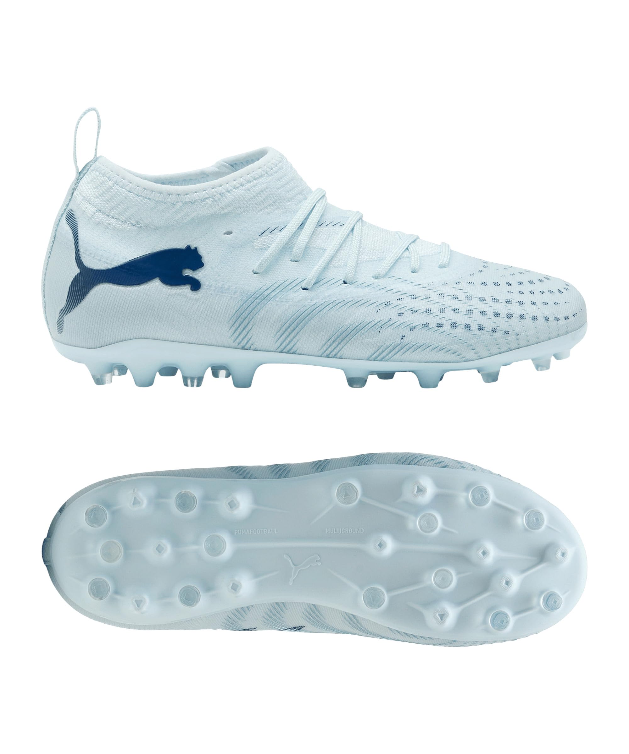 PUMA Future 9 Match MG JR - Scarpa da Calcio Icy Blu-Blu, Taglia 36, Gioiello Blu Ghiaccio, 35 EU