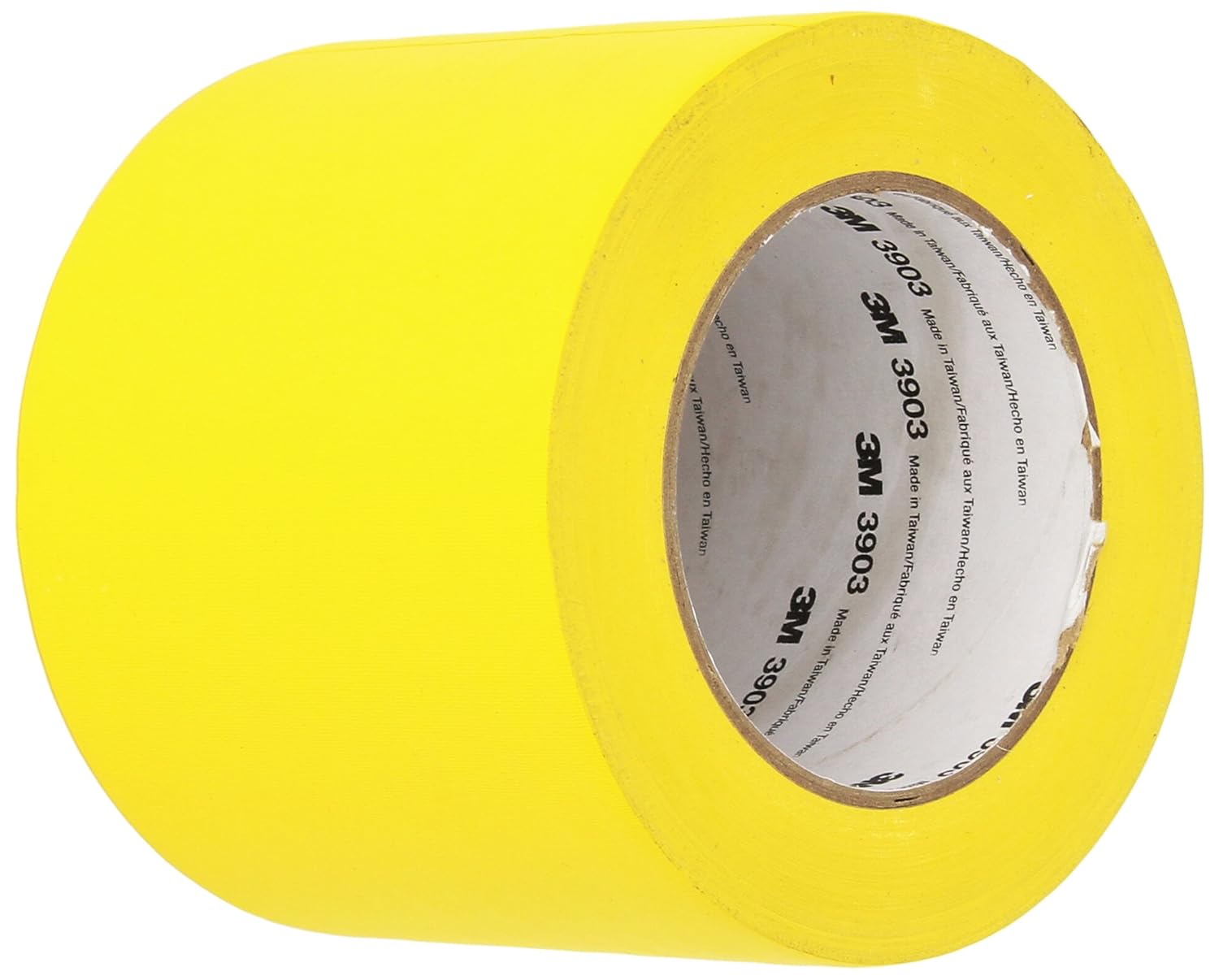 3M - 4-50-3903-YELLOW 3903 Vinyl Duct Tape Roll - 4 in. x 150 ft. Yellow, Moisture, Chemical Resistant, Rubber Adhesive Tape with Embossed Vinyl Backing.