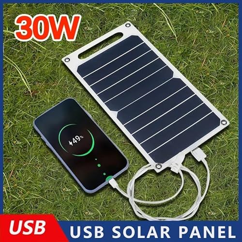 Painel solar com USB, impermeável, caminhadas ao ar livre e camping, bateria portátil, banco de carr