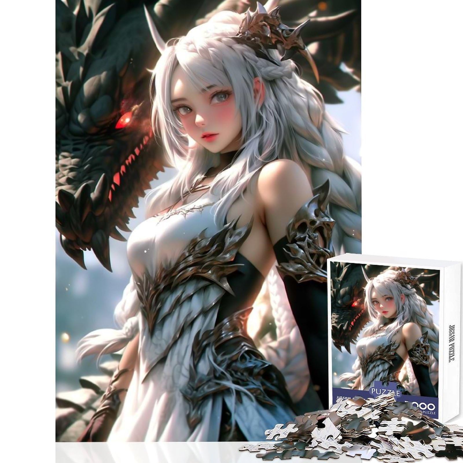 Magical Dragon Goddess Jigsaw Puzzle1000 Pieces Brain Boosting Play Precise Interlock Structure Heartwarming Gathering Activity 38x26cm