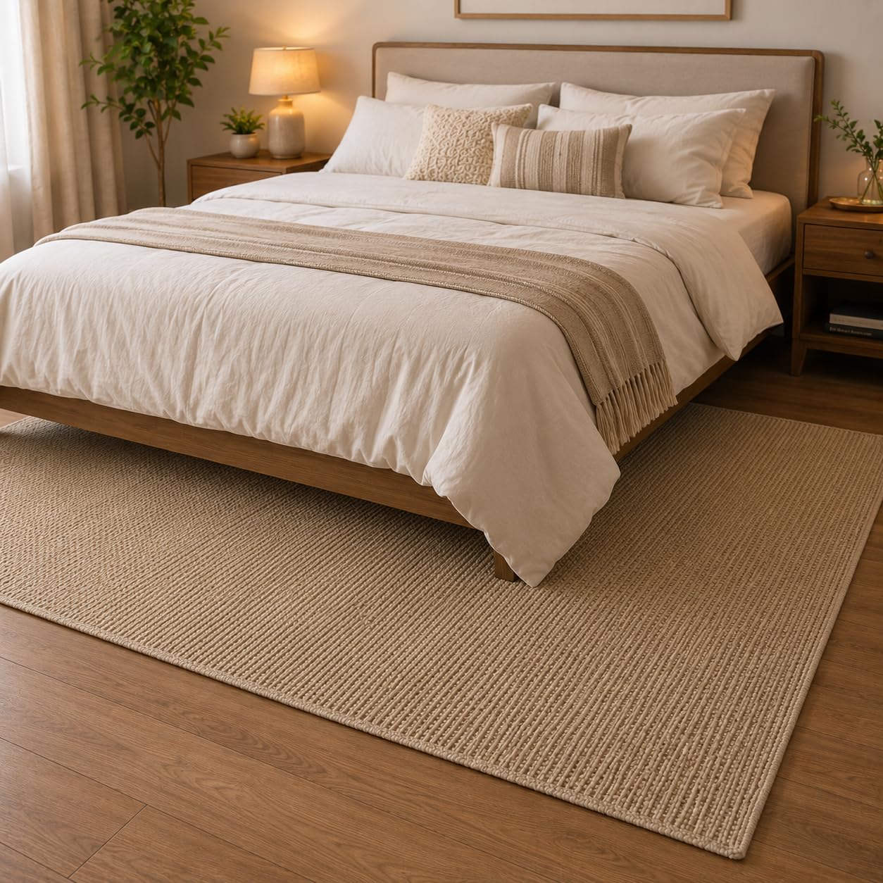 imsid Jute Braided Reversible Round Carpet (3 X 5 Feet, Multicolour)