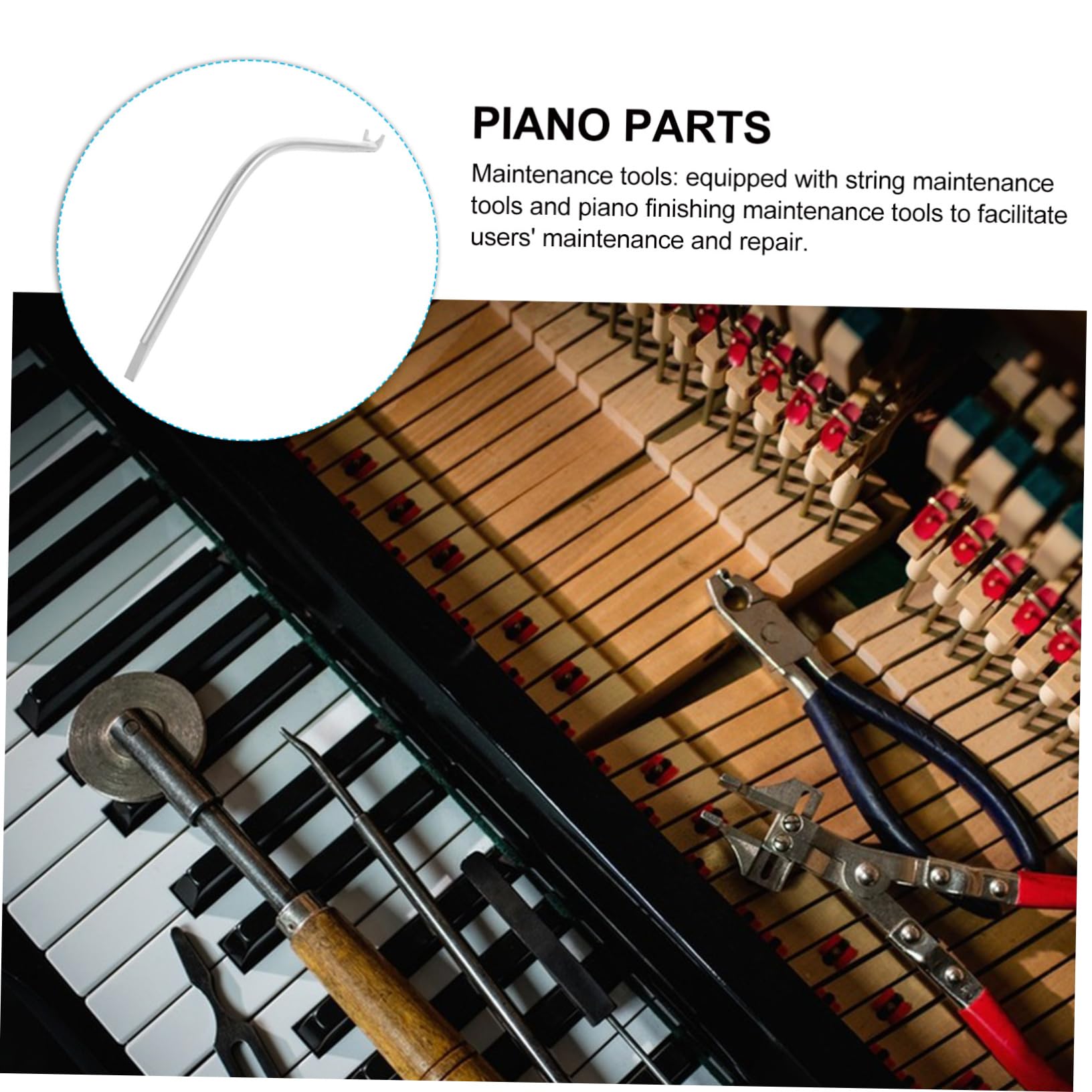 ibasenice 5 Piezas De Cuerda Gancho para Cuerda de Piano Accesorios para Pianos Herramientas de reparación de Pianos Accesorios para Reparar Instrumentos Musicales Metal