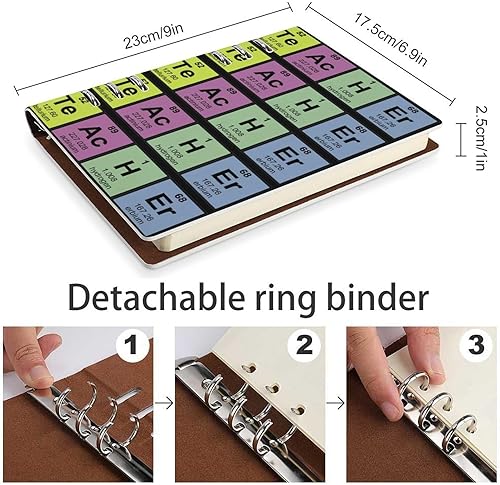 Miniatura 2 de Science Teacher Chemical Elements Fashion 6 Ring Spiral Journal Planner Notebook Refillable Binder for Work Home School