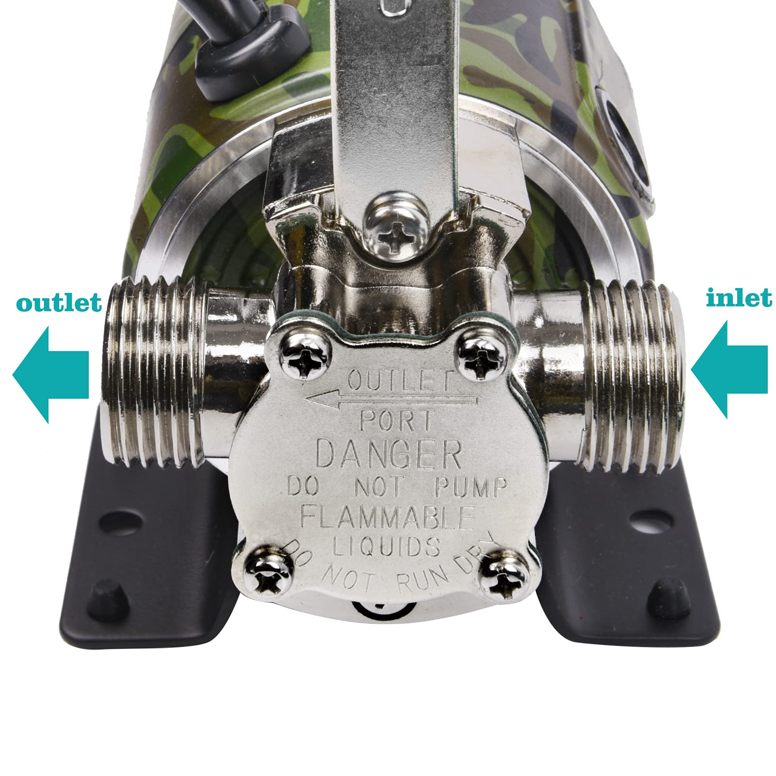 TIGEROAR 115V AC Water Transfer Pump 330 GPH Electric Utility Pump with 6 ft. Suction Hose and Replacement Kit for Water Transferring from Ponds, Pools, Aquariums, Hot Tubs, etc. - Camouflage Color