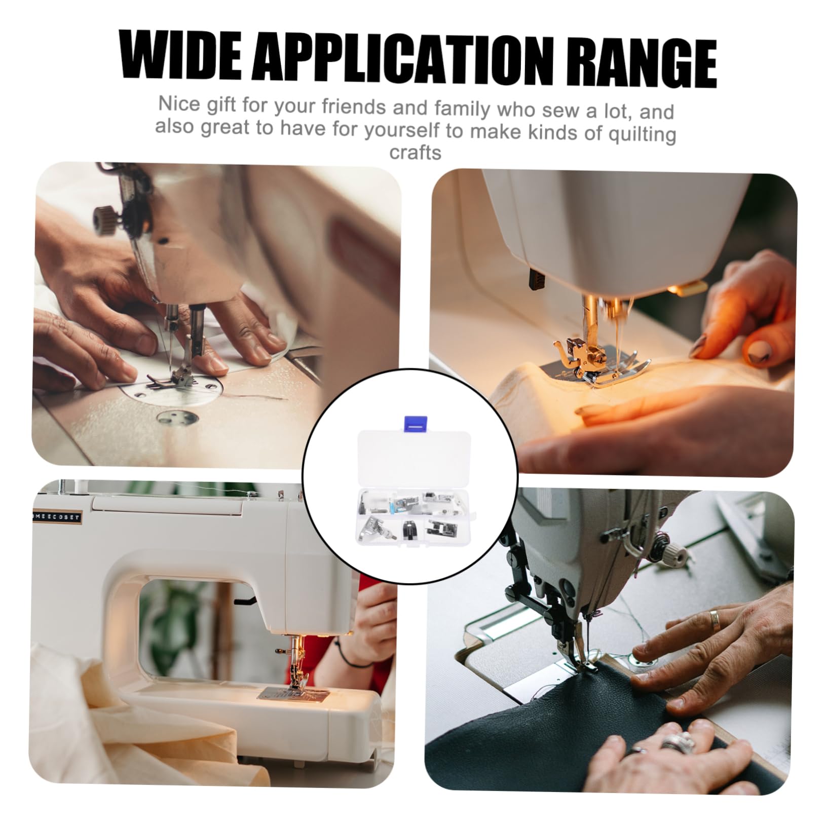 SHINEOFI 3 Set Piedino per Macchina da Cucire Piedino premistoffa Piede orlato Sewing Machine Piedini per Cucitura Multifunzione Piedino per Cucire sostituibile Lega di Zinco e plastica