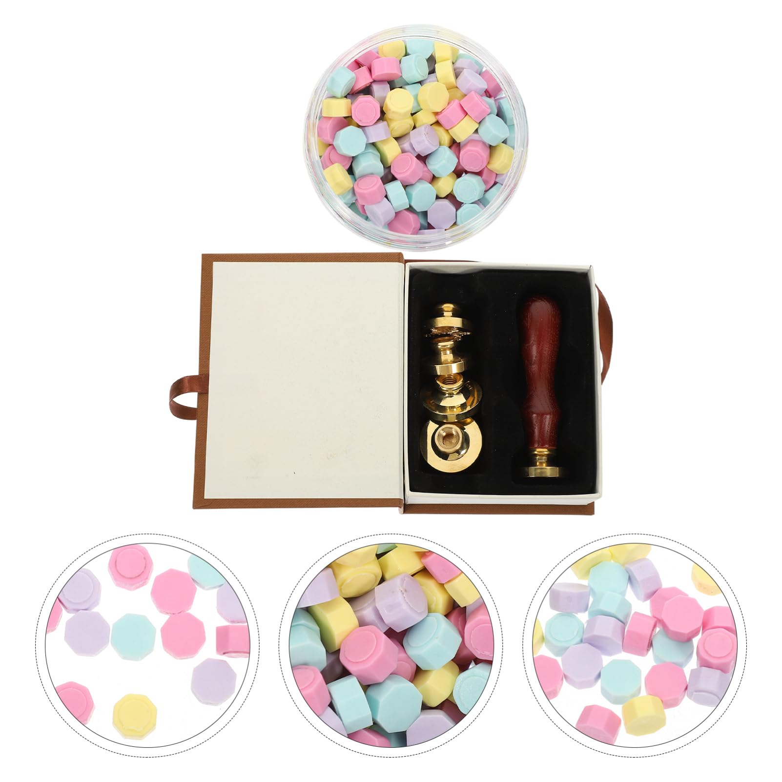 NUOBESTY 5 Sätze Weihnachtssiegelstempel Wachserhitzer Wachssiegel handgemachte handmade weihnachtsdeko weihnachten deko Stempel im schönen Stil Siegelstempel-Set Kupfer