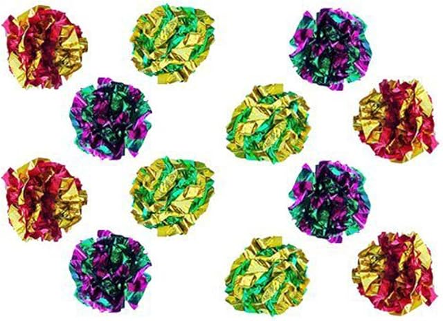 Original Mylar Crinkle Balls Cat Toys - 12 Pack