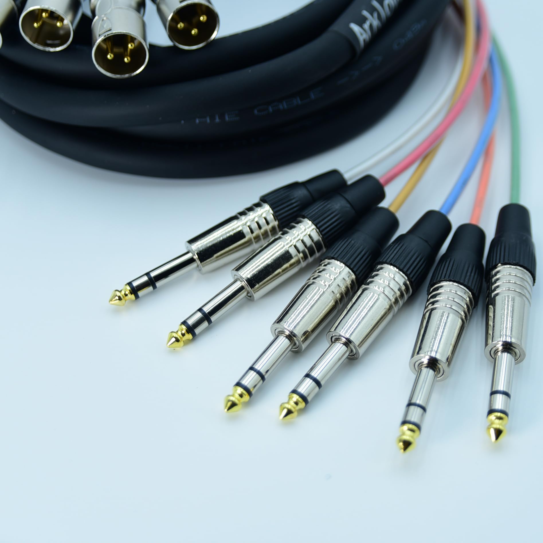 Arklove Cavo audio bilanciato da 6,1 m a XLR maschio, connettore a 6 canali, splitter digitale per microfoni e apparecchiature di registrazione da studio e palco